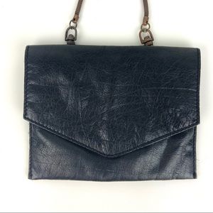 Genuine Buffalo Leather Black Mini Crossbody Bag